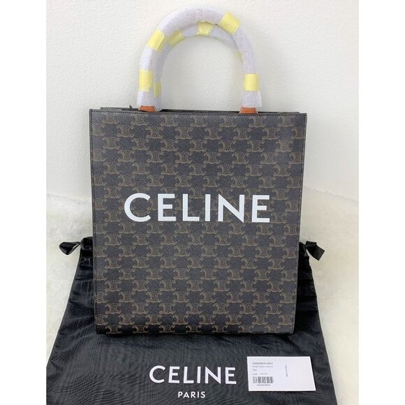 NWT Celine Vertical Cabas Triomphe Tan Shoulder Bag - Picture 1 of 13